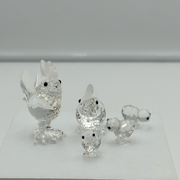 Swarovski Chicken family -Hen Rooster  Chicks - 5 piece set - crystal figurines - Picture 1 of 16
